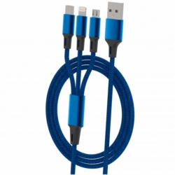 CABO USB MEGASTAR CH012 - V8/TIPO C/IPHONE