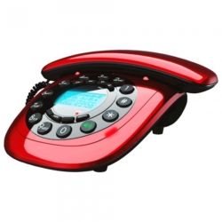 TELEFONE MEGASTAR FTC12 COM FIO BINA - VERMELHO