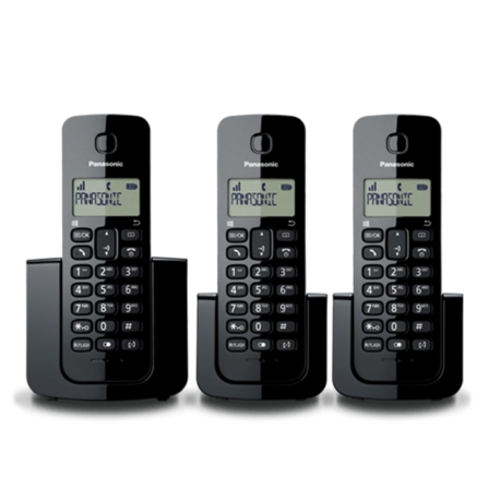 TELEFONE PANASONIC KX-TGB113LAB BINA/ 3BASE / 2V PRETO