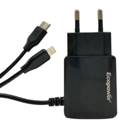 CARREGADOR  ECOPOWER EP-7057 1-USB/T-C/2.0A/IPHONE