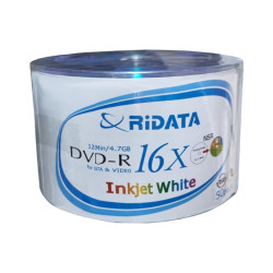 DVD-R RIDATA 16X INKJET WHITE TUBO COM 50
